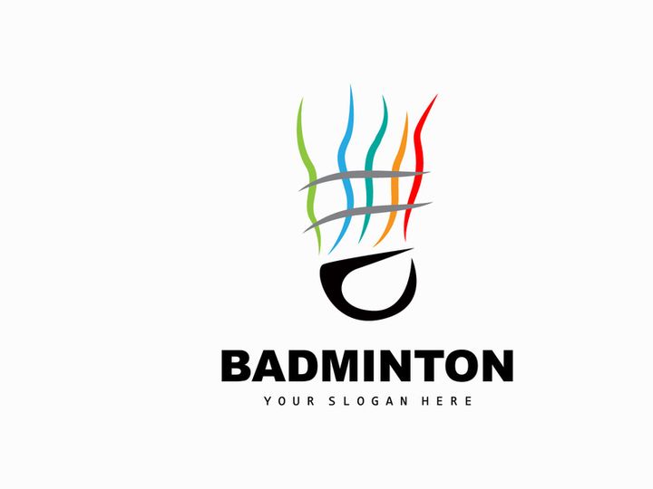 Badminton Logo, Sport Branch Design, Vector Abstract Badminton Players Silhouette Collection