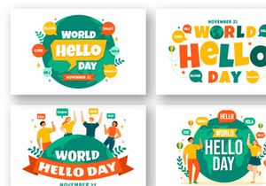 12 World Hello Day Illustration