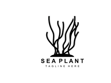 Seaweed Logo, Sea Plants Vector Design, Grocery And Nature Protection preview picture