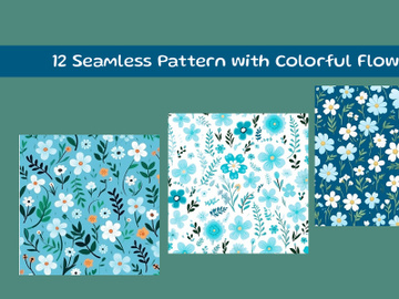 Seamless Pattern with Colorful Flowers preview picture