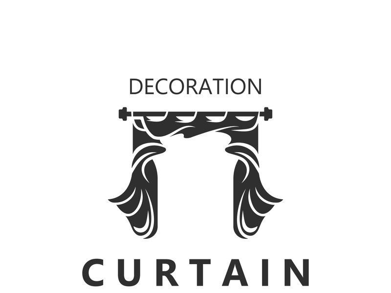Curtain logo decoration style minimalist elegant vector design illustration