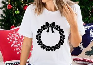 Shamrock Wreath with Bow Silhouette