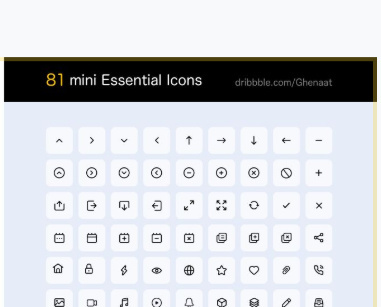 81 mini Essential Icons - Free Download
