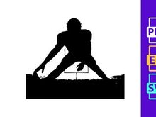 American football player silhouette at sunset on field with goalposts