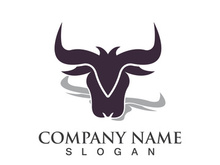 Bull head logo vector icon design illustration