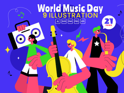 9 World Music Day Illustration