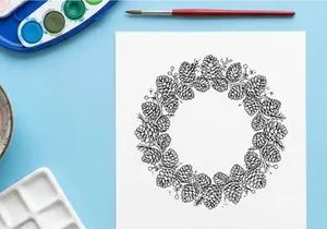 Empty festive dining table with holiday decorations