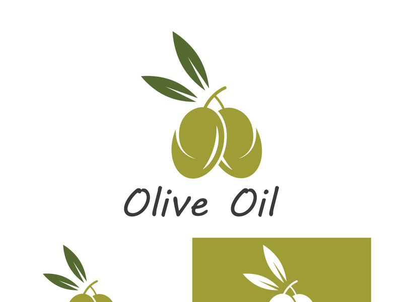 Branched olive fruit logo with creative idea.