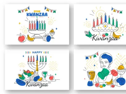 6 Kwanzaa Day Vector Illustration
