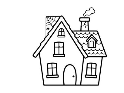 Cozy cartoon house with chimney and smoke. Charming residential home illustration for real estate and family concepts.