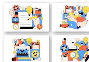 10 Screenwriter Vector Illustration
