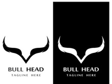 Bull head horns logo design.