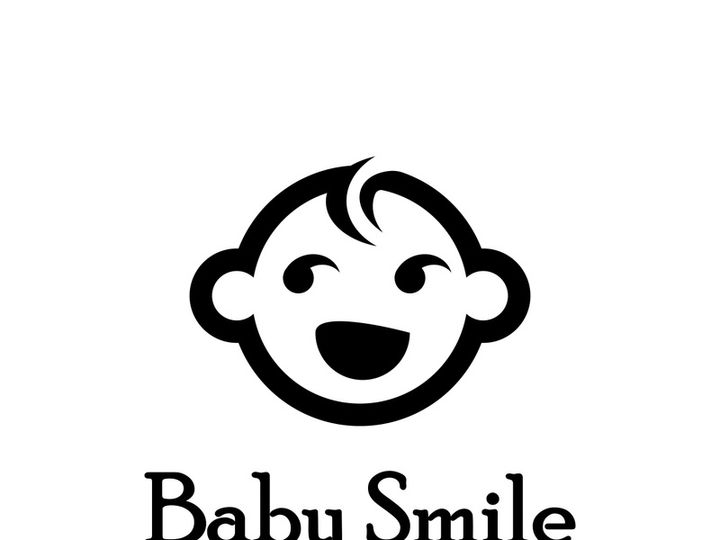 Cute Happy Baby Face Smile Logo Template