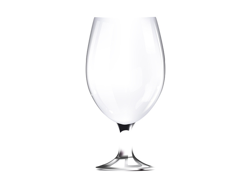 Glass goblet for craft beer realistic vector illustration