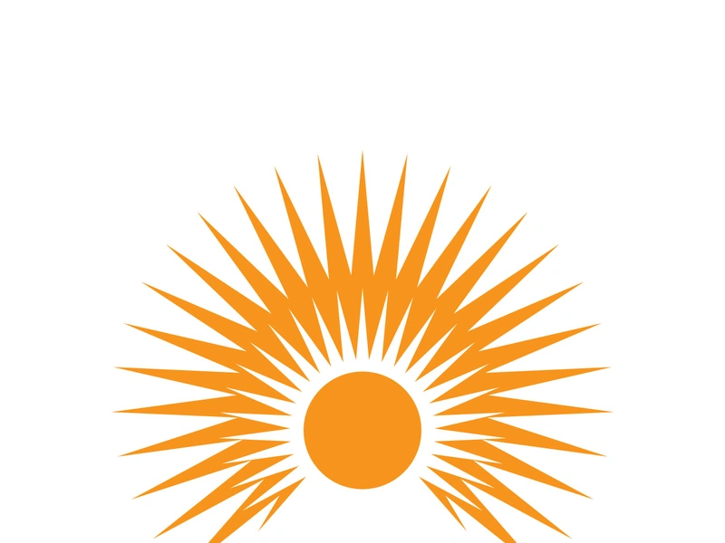 Creative sun concept logo illustration design template