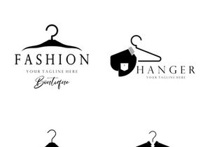 Simple clothes hanger logo details with creative design.for business, boutique, fashion, lifestyle, beauty, wardrobe, wedding dress, clothing store
