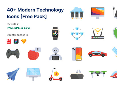 40+ Modern Technology Icons [Free Download]