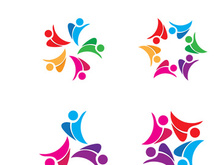 people group and community logo icon illustration design vector