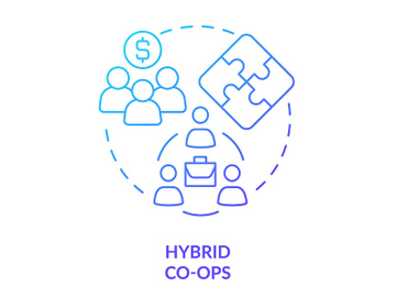 Hybrid co-ops blue gradient concept icon preview picture