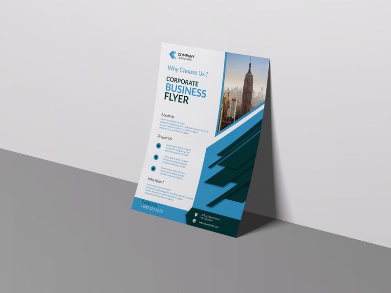 Grow Business Flyer Green Shape Design Modern