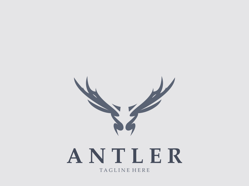 Deer antler logo for hunting and adventure community in nature simple and elegant symbol