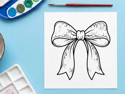 Weihnachts-Schleifen-Linienkunst mit Schneeflockenmuster für Weihnachtsdesignprojekte.