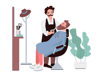 Barbershop flat color vector characters preview picture