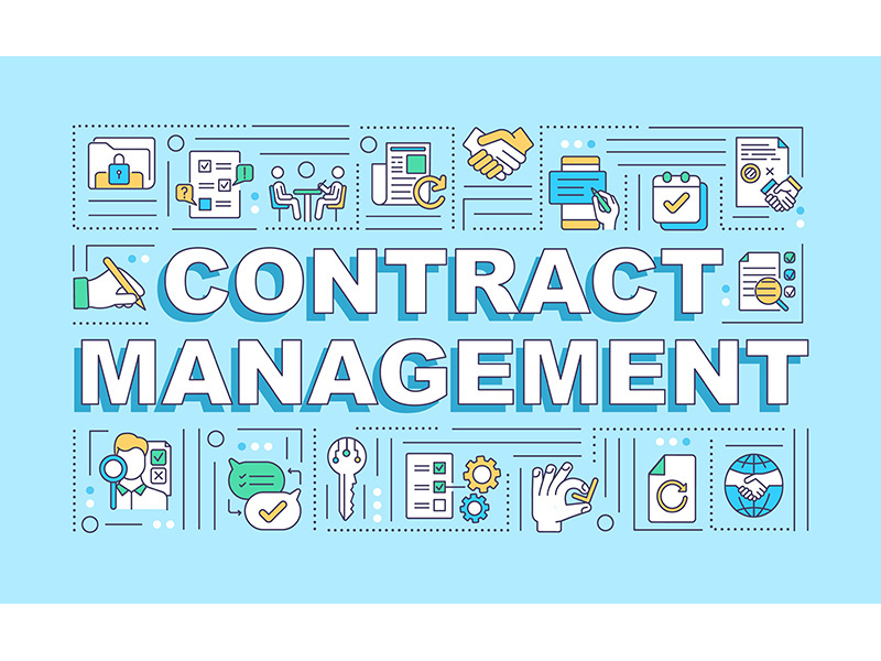 Contract management word concepts banner