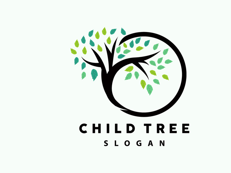 Tree Logo, Life Balance Education Vector