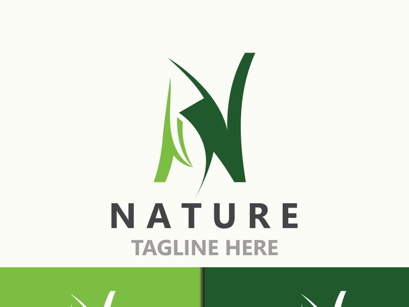 Letter N nature ecology logo with leaves suitable for business garden template vector