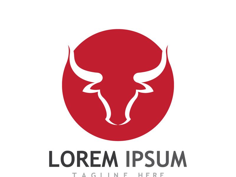 Vintage bull head horns logo