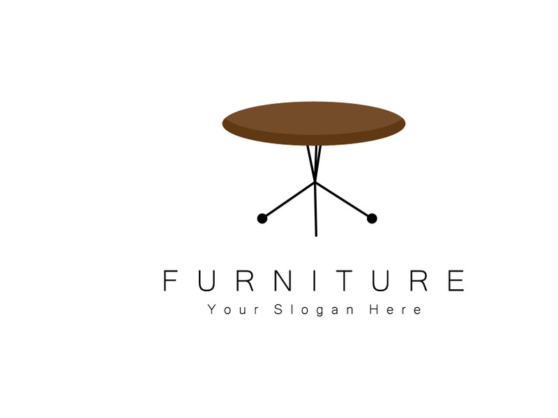 Furniture Logo Design, Home Furniture Illustration Table Icons, Chairs, Cupboards, Lamps