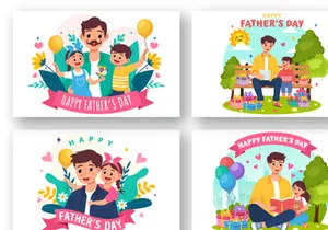 12 Happy Fathers Day Illustration