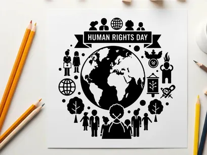 human rights day global unity vector illustration