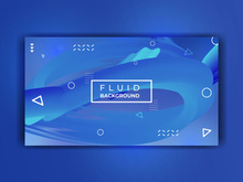 Modern Abstract Deep Blue Fluid Background Template