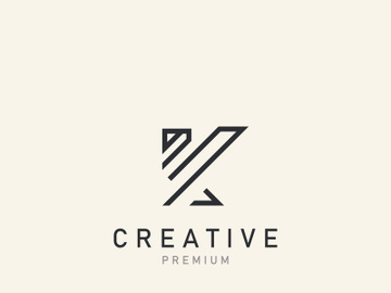 Initial K Letter Logo Modern minimalist design alphabet template preview picture