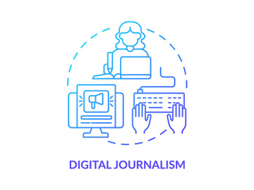 Digital journalism blue gradient concept icon preview picture