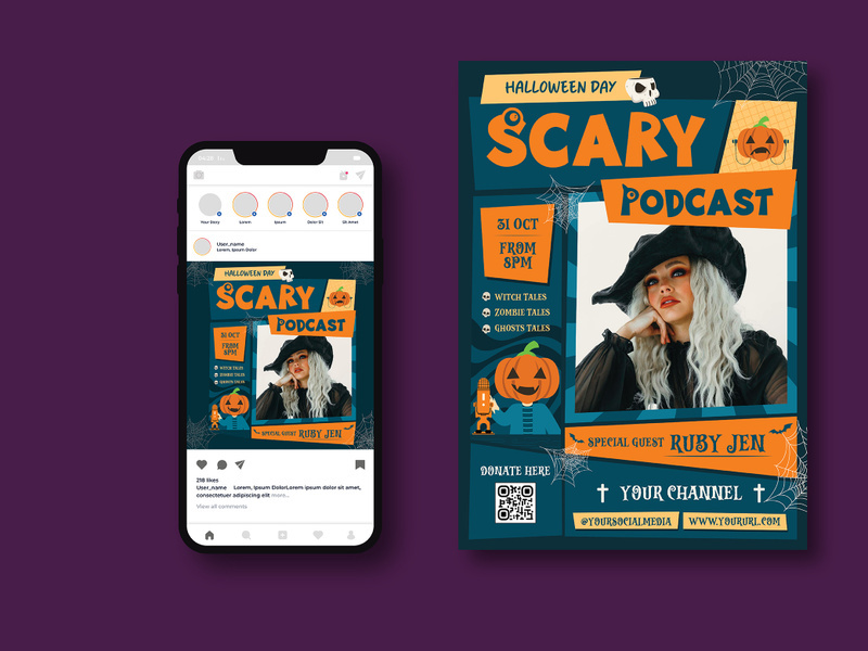Scary Podcast Flyer