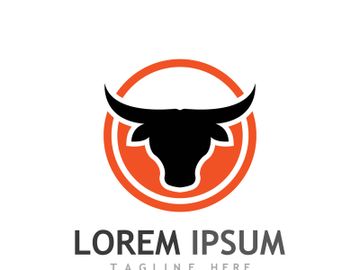 Vintage bull head horns logo preview picture