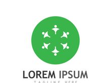 Community of people logo design with creative idea.