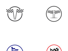 Creative and modern racing flag logo design.