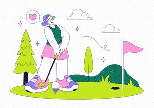 10 Golf Sport  Vector Illustration