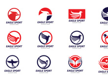 Wing Bird Falcon red logo vector