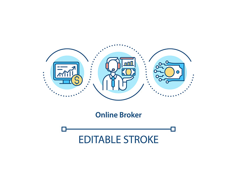 Online broker concept icon