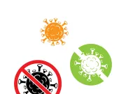 Coronavirus covid-19 prohibition sign flat vector