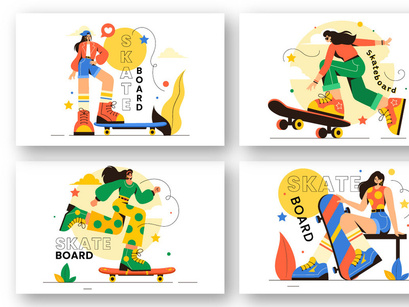 13 Skateboard Sport Illustration