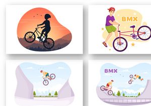 12 BMX Bicycle Sport Illustration