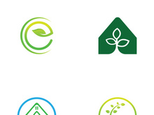 Natural green leaf logo.