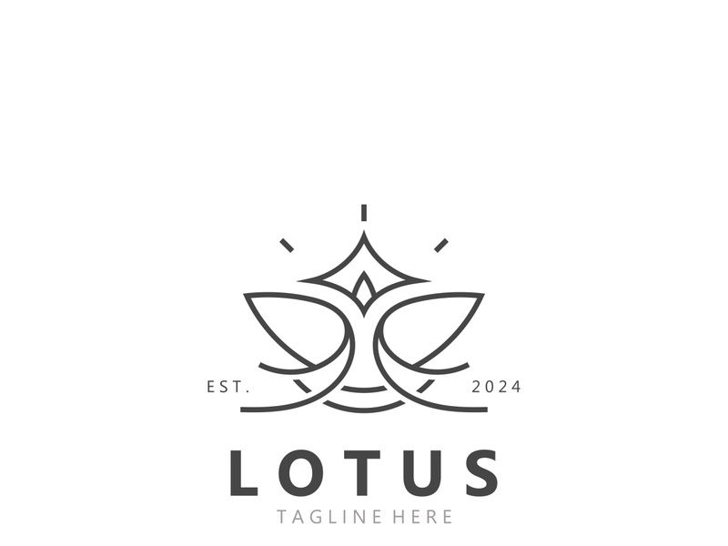 Lotus flower minimalist design, elegance Lotus flower logo template