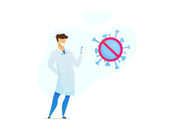 Coronavirus treatment and prevention flat concept vector illustration preview picture